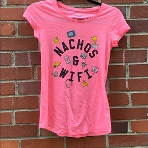 Y2K Justice Nachos and WiFi pink black short sleeve t-shirt- 14